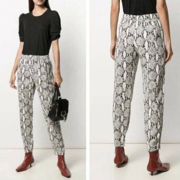 A.L.C. Elijah Python Snake Print Relaxed Fit Pull On Pants - Size 0 - Picture 1 of 14